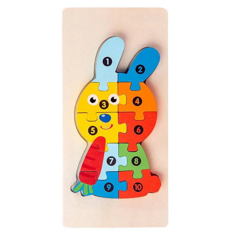 3D Montessori Wooden Dinosaur Puzzle Toy