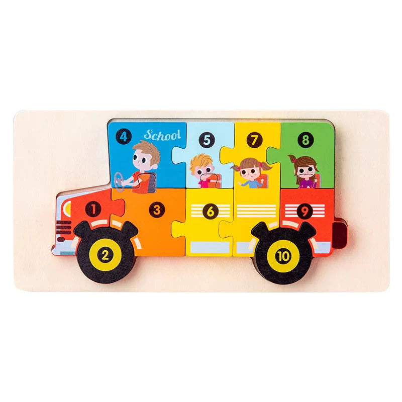 3D Montessori Wooden Dinosaur Puzzle Toy